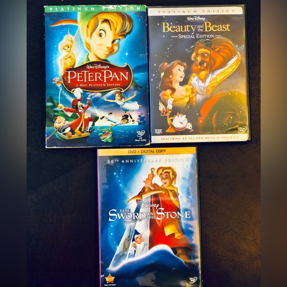 Disney DVD Collection Covers - Blue, Black, White